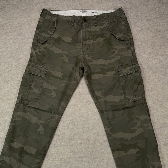 Abercrombie & Fitch Other - Vtg Abercrombie & Fitch Cargo Pants Men 34x30 Camo Green Paratrooper Utility Y2K